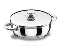 Lacor Vitrocor Tartera con Tapa, Acero Inoxidable 18/10, Plateado, 32 cm