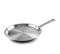 Lacor 45829 - Crepera Foodie - Acero inox 18/10, 28 cm, Sin Antiadherente | En acero inox 18/10, crepes y tortitas finas y doradas; Fácil de limpiar, apta para inducción y horno, PFAS free