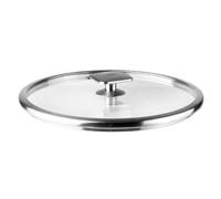 Lacor 56924 - Tapa de Cristal Combi, Borde de Acero inoxidable 18/10 | En acero inox 18/10, conserva el calor y evita salpicaduras; agarre ergonómico, de 24 cm de diámetro, para tu cocina cada día