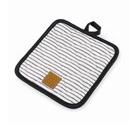 Lacor - 60045 - Guante Horno Colección MILAN, Manopla Resistente al Calor, Correa para Colgar, 20 x 20 cm, Blanco y Azul con rayas