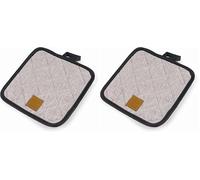 Lacor - 60046 - Guante Horno Colección Lima, Manopla Resistente al Calor, Correa para Colgar, 20 x 20 cm, Gris Jaspeado (Paquete de 2)