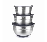 LACOR - 60051 - Set de 3 boles INOX, Cuencos, Ensaladeras, Recipientes para comida, Incluye Tapas, Apilables, Tamaños: 20 cm (3 L), 22 cm (3,8 L) y 24 cm (4,8 L)
