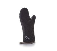 Lacor - 60073 - Manopla de Cocina con Exterior de Poliacrilato, Relleno de Algodón y Poliéster, Forro de Algodón, Manga Grande, Color Negro, Medida 43 cm.