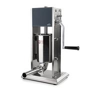 Lacor - 60251 - Embutidora Manual Profesional, Picadora de Carne, Máquina de hacer Embutido, Acero Inoxidable, Dos Velocidades, Contenedor Inclinable 90º, Incluye Boquillas, 10 L