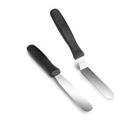 Lacor - 60493 - Set 2 Espátulas Mini, Acero Inoxidable, 22,5 x 11,5 cm y 22 x 10,5 cm, Ideales Para Emplatar, Ligeras y Precisas, Mango Ergonómico y Aptas Para Lavavajillas