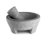 Lacor - 60515 - Mortero Molcajete de Granito Natural, Ø 20 cm, 850 ml, Mortero de Cocina, Maza de Granito, Ideal para Guacamole, Salsas y Especias, Resistente y Duradero, Gris Oscuro