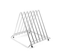 Lacor - 60579 - Soporte para Tablas de Cortar Cocina, Utensilios de Cocina, Capadidad para 6 Tablas de Corte, Multifuncional, Patas Antideslizantes, Acero Inoxidable, 34 x 30 x 28 cm