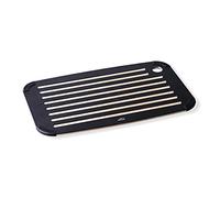 Lacor 60589 Cocina, Tabla para Cortar Pan, Fibra de Madera Natural y Ecológica, Silicona, Superficie Lisa y Acanalada, Antibacteriana, 40x25x0.65cm, Negro