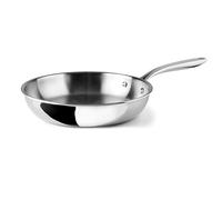 LACOR - 60850 - Sartén sin Antiadherente TriChef 20 cm Negra - Tricapa, Acero Inoxidable 18/10, Apta para todo tipo de cocina, Apto para lavavajillas, ø20 cm