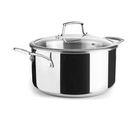 Lacor - 60874 - Cacerola Trichef, 5 L, 24 cm, Tricapa de Acero Inoxidable 18/10 y Aluminio 1060, Asas y Pomo de Acero Fundido, Apta para Inducción, Horno y Lavavajillas