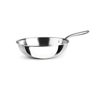 LACOR - 60898 - Wok Trichef, 28 cm, Acero Inoxidable 18/10 y Aluminio 1060, Tricapa, Mango de Acero Fundido, Apto para Inducción, Horno y Lavavajillas