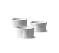 Lacor - 61239 - Set de 3 Ramequines de Porcelana Blanca, Acabado Suave y Brillante, Resistentes a Choques Térmicos, Aptos para Horno, Microondas y Lavavajillas, Ø 9 cm, 130 ml