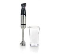 Lacor - 61678 - Batidora Premium PressSystem 1000W regulador de velocidad mediante presión con Cierre Bayoneta, Indicador LED, Incluye Vaso 800ml , Medidas 5,5x6,5x41 cm, Gris y Negro Brillante