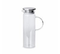 LACOR - 61952 - Jarra de Vidrio Borosilicato- Tapa Acero Inoxidable - Filtro Colador - Perfecta para el Agua, Limonada, café helado, té - Apta para el Lavavajillas - 1,7L.