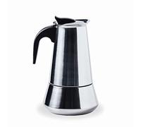 Lacor - 62033 - Cafetera Italiana Milan, Cafetera Express, Acero Inoxidable 18/10, Apta para Todo Tipo de Fuegos Incluido Inducción, Apta para Lavavajillas, Capacidad 4 Tazas, Acabado Brillo