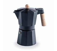 Lacor - 62046 - Cafetera Italiana Trento Black, Cafetera Express, Aluminio Fundido, Apta para Todo Tipo de Fuegos Incluido Inducción, Capacidad 6 Tazas, Acabado Negro Mate