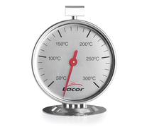Lacor - 62240 - Termómetro Inox para Horno Sphera, con Gancho y Pie de Apoyo, Rango 50 °C-300 °C, Lectura Clara y Precisa, Ideal para Medir la Temperatura Interior Durante la Cocción