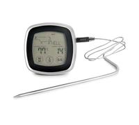 Lacor - 62246 - Termómetro Digital para Carne con Pantalla Táctil LCD, 8 Modos y 5 Niveles de Cocción, Sonda Inox de 17 cm con Cable de 1 m, Alarma y Apagado Automático