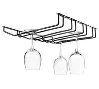 Lacor Soporte DE Copas Techo CUADRUPLE Black, Acero Inoxidable, Negro Metalizado