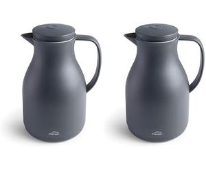 LACOR 62564 Jarra termo libre de BPA con doble pared y capa de vidrio en el interior, Gris, 1.50 l (Paquete de 2)