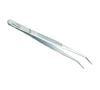 Lacor - 62865 - Pinzas de Cocina de Precisión para Emplatar Acodada, Acero Inoxidable 18/10, Mango Rayado Fino, Máxima Calidad, Longitud 15,5 cm