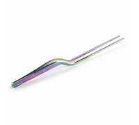 LACOR - 62873 - Pinzas de Cocina de Precisión para Emplatar Rainbow, Acero Inoxidable 18/10, Mango Antideslizante, Máxima Calidad, Longitud 21 cm, Iridiscente