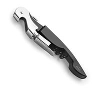 LACOR, 63044, Sacacorchos Camarero Luxe, Acero Inoxidable, Sacacorchos, Abridor de Botellas y Cuchilla corta Cápsulas, Abridor de Vino y Cerveza, 3 en 1, Negro