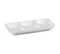 LACOR - 63280 - Mini Fuente para 3 Salsas De Melamina 19x8x3 cm - Blanco