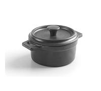 Lacor - 63400 - Cacerola Mini, Cacerola Con Tapa, Fabricado en Melamina, Apta para Lavavajillas, Libre de BPA, Ø10 cm, 210 ml, Gris