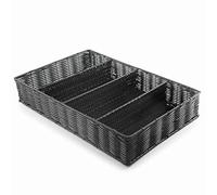 Lacor - 63484 - Cubertero RATTAN Polipropileno GN 1/1, 100% Libre BPA, Bastidor Cromado Reforzado, Apto para Lavavajillas, 53 x 32,5 x 9 cm, Negro