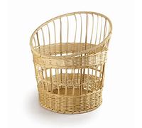 LACOR - 63492 - Panera Baguette, Panera para Guardar el Pan, Cesta con Apariencia de Mimbre, Polipropileno con Refuerzo de Acero Inox, 32x42 cm, Marrón Claro