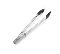 Lacor - 63926 - Pinza de Acero Inoxidable y Silicona - Color Negro - Acabado en Acero Satinado - Ergonómico - Fácil limpieza - Apto para el Lavavajillas - Resistente hasta 250ºC - 24cm.
