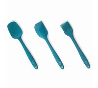 Lacor - 64452 - Set de 3 Utensilios de Cocina Ocean, Cuchara Cocina, Espátula Cocina y Pincel Cocina, Silicona, Núcleo Metálico, Antiadherentes, Aptos para Lavavajillas, Longitud 27,5 cm