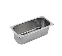 Lacor 66172 Cubeta, Recipiente, Bandeja Acero Inoxidable 18/10, Heladera, Conserva el Helado, Bordes Perfilados, Apilable, Apta para Lavavajillas, 360x165x120 mm, Silver