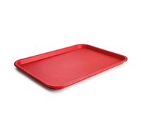 Lacor - 66992 - Bandeja de Servicio Reutilizable, para Servir Comida, Polipropileno, Libre de BPA, Apilable, Resistente, Superficie Antideslizante, Apta para Lavavajillas, Rojo, 45 x 35 cm