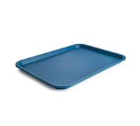 Lacor - 66993 - Bandeja de Servicio Reutilizable, para Servir Comida, Polipropileno, Libre de BPA, Apilable, Resistente, Superficie Antideslizante, Apta para Lavavajillas, Azul, 35 x 27 cm