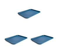 Lacor - 66993 - Bandeja de Servicio Reutilizable, para Servir Comida, Polipropileno, Libre de BPA, Apilable, Resistente, Superficie Antideslizante, Apta para Lavavajillas, Azul, 35 x 27 cm