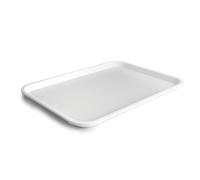Lacor - 66998 - Bandeja de Servicio Reutilizable, para Servir Comida, Polipropileno, Libre de BPA, Apilable, Resistente, Superficie Antideslizante, Apta para Lavavajillas, Blanco, 45 x 35 cm