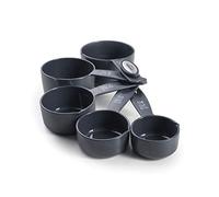 LACOR 67036 - Set 5 Tazas Medidoras, Repostería, Plástico libre de BPA, Apilables, ml y cups, Vertedor Lateral, Apto para lavavajillas, Gris Oscuro