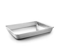 Lacor - 68465 - Bandeja Horno Master, Rustidera Horno, Bandeja Horno Profesional, Apto para Horno y Congelador, Apilable, Aluminio Natural, 45x33 cm, Altura 5 cm
