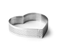 Lacor - 68482 - Aro Corazón Perforado, Aro Microperforado, Acabado Excepcional, Ideal para Brisa, Acero inoxidable 18/10, Apto para lavavajillas, Apto para el horno, Apto para el congelador, 12x12x2cm