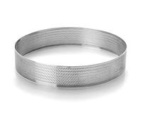 LACOR 68540 Molde Reposteria, Aro Redondo Microperforado, Ideal para Tartas y Bizcochos, Acero Inoxidable 18/10, Gris, 20 Ø(cm) / 2 h(cm)