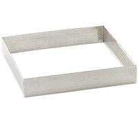 LACOR- 68570 - Molde Aro Cuadro Perforado 20x20x3,5cm INOX