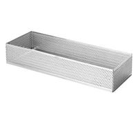 LACOR - 68590 - Molde Aro Rectangular Perforado 7 x 20 x 2 cm INOX