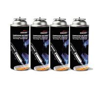 Lacor - 68947 - Set de 4 Cartuchos de Gas (LPG), Universal, 220 g / 420 ml, Categoría 1, Tapa Protectora y Sistema de Seguridad, Compatible con Sopletes Lacor