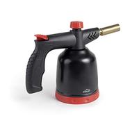 LACOR 68968 Soplete de Cocina, Antorcha Gas Profesional, Encendido Piezoeléctrico, Llama Regulable, Recargable con Cartuchos, Sistema 360º, 1.7kw, 1300ºC, Negro, Plástico