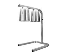 Lacor - 69061 - Lámpara Calentamiento Infrarojos Doble, Mantiene calientes los platos, cubetas, Altura regulable entre 39 y 53 cm, Incluye dos bombillas, Cocina Profesional, 550W, Aluminio