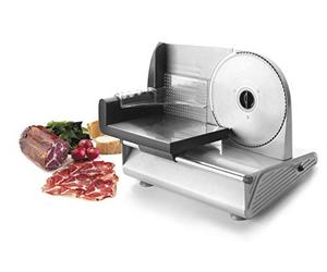 Lacor 69118 - Cortadora eléctrica de fiambre HOME, 150 W - Menaje de Cocina | Para un uso práctico y profesional en cocina; perfecto para el día a día en hostelería y en casa, cómodo de usar y de guardar