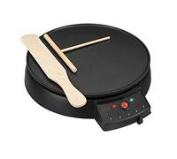 LACOR - 69122 - Crepera Eléctrica Black, Placa para hacer Creps, Base de Aluminio Antiadherente, Espátula y Rastrillo Incluído, Temperatura máx 200ºC, 1000 W, Libre de BPA, Negro