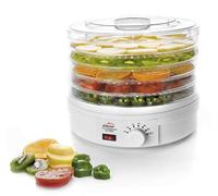 LACOR - 69123 - Deshidratador de Alimentos, Desecadora de Fruta, 5 Bandejas Ajustables, Temperatura Ajustable, Potencia: 245w, 13.5 Litros, Plástico, Blanco